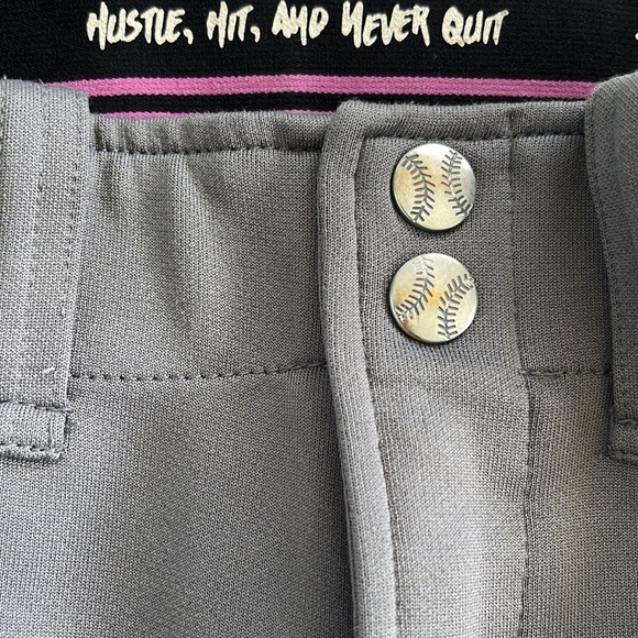 Used RIP-IT girls L charcoal gray softball pants. - Picture 3 of 8